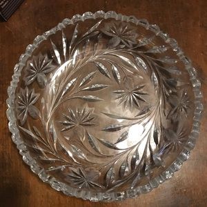 Cut Glass 10”X2” deep serving bowl